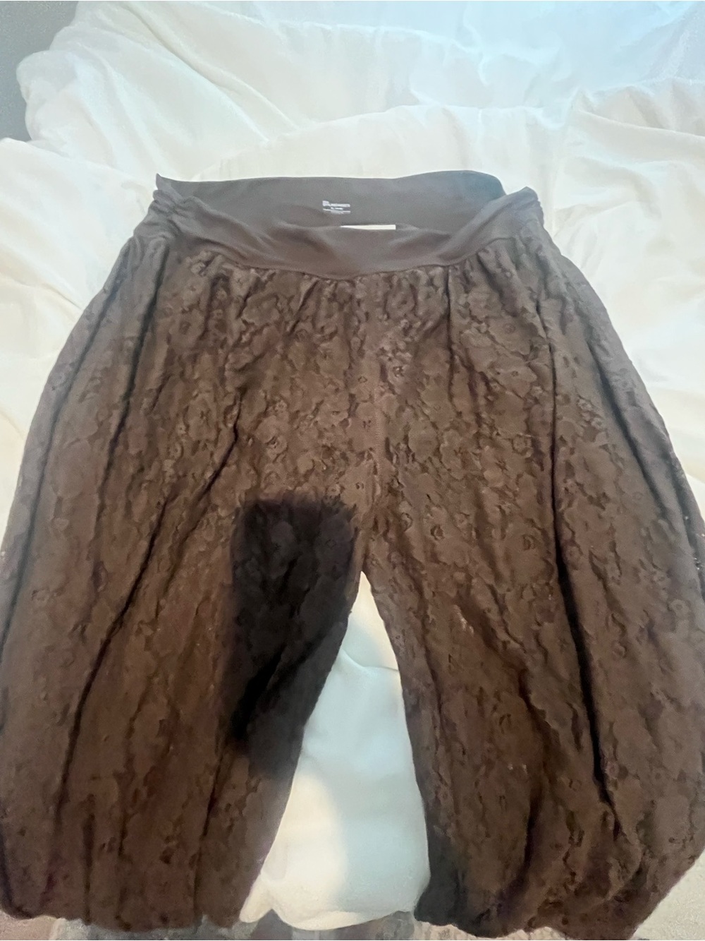 No Boundaries Brown Lace-Overlay Skort